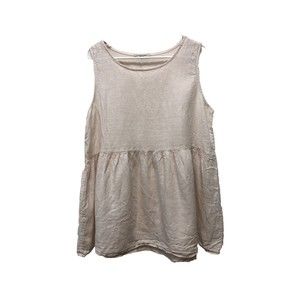 Francesca Bettini Made in Italy Linen Sleeveless Tunic Top Blouse Size L Pink